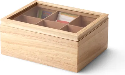 Produktbild von CONTINENTA Teebeutelbox, Gummibaum 23x17,5x10 cm 3290 4017167329000 Vorteilset – 2 Stück – inkl. 4 Edelstahl-Trinkhalme