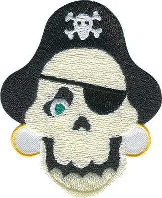 Produktbild von Pirat mit Augenklappe - Aufnäher, Bügelbild, Aufbügler, Applikationen, Patches, Flicken, Zum Aufbügeln, Größe: 4,7 x 5,7 cm