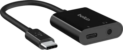 Produktbild von Belkin NPA004BTBK, USB 3.2 Gen 1 (3.1 Gen 1) Type-C, 3.5mm, USB Typ-C, 20000 Hz, Schwarz, 60 W, Qi-Certified