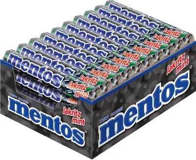 Produktbild von Mentos Chewy Dragees Lakrits Mint, Lakritz-Minze, 40 Rollen à 14 Kaubonbons