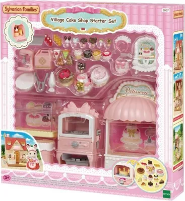 Image de Coffret Pâtisserie Sylvanian Families, Set de Cuisine Miniature, 100+ Accessoires, Dès 3 Ans, Vitrine et Présentoir