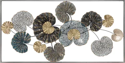 Immagine prodotto di piatto decorativo 3D in metallo multicolore, 134,5 x 8 x 68,5 cm