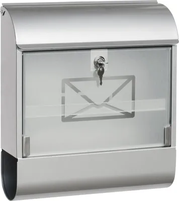 Produktbild von Briefkasten Postkasten Zeitungsfach verzinktes Stahlblech Glasfront div. Größen 46,7 cm
