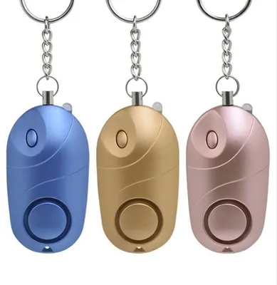 Produktbild von 2PCS Persönlicher Alarm Schlüsselanhänger mit LED, 130–140 dB, Tragbar, Selbstverteidigung für Frauen, Kinder & Senioren, Roségold/Schwarz