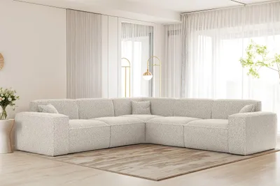 Produktbild von Ecksofa Designersofa CELES PREMIUM in Stoff Sven Altweiß Seite Universal