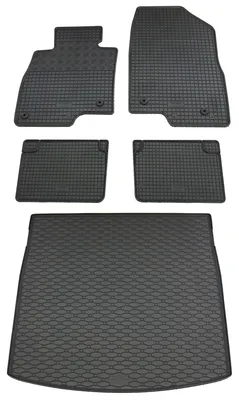 Rigum Gummi Fußmatten + Kofferraumwanne im Set für Mazda 6 III Kombi, schwarz