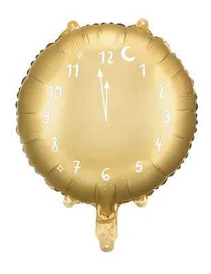 Zdjęcie produktu dla Balon foliowy zegar 35cm złoty