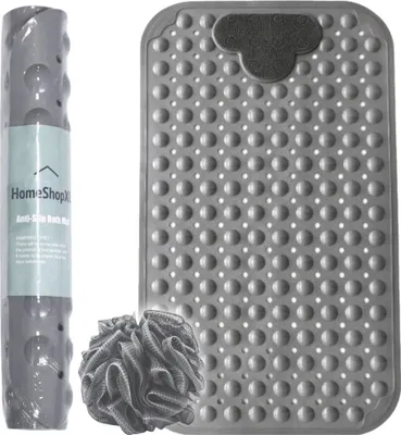 Produktbild von Badematte Duschmatte - 70x40cm - Antirutschmatte Grau mit Saugnäpfen und Massage - Antirutschmatte für Bad oder Dusche