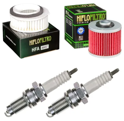 Immagine prodotto di Kit di manutenzione per Yamaha XVS 650 AN Drag Star Classic 1998-2007: filtri e candele di accensione di pamoto - Nuovo