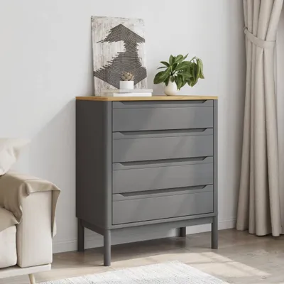 Produktbild von Möbel Kommode FLORO Grau Massivholz Kiefer - Kommoden 374010