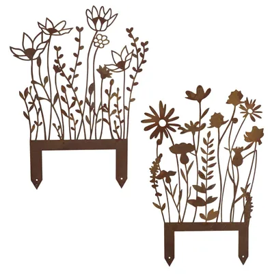 Produktbild von Set mit 2 Gartensteckern mit Blumenmuster