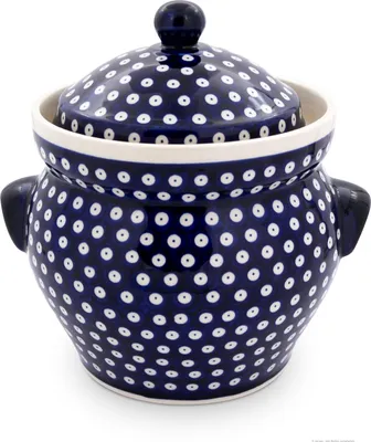 Immagine prodotto di Pentola di fermentazione originale in ceramica polacca da 4,0 litri con canale d'acqua - Pentola per rum Pentola multiuso Pentola in ceramica Design 42
