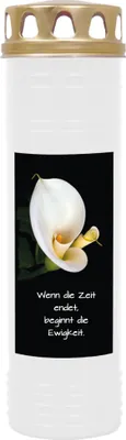 Image de Bougie funéraire Blanc 170h ( couvercle or ) - Calla