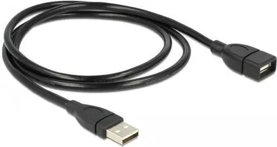 Productafbeelding van Delock ShapeCable - USB-verlengkabel - USB (vrouwelijk) naar USB (mannelijk) - 1 meter - Zwart