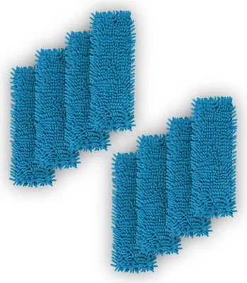 Produktbild von Bodenwischer Ersatzbezug 40 cm (8er-Pack), Chenille Wischbezug Hellblau, passend für Klapphalter, für alle Böden