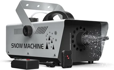 Produktbild von Schneemaschine - 1200 W - Fernbedienung - LED-Schneeeffektmaschine für Halloween, Weihnachten, Partys und Bühnen