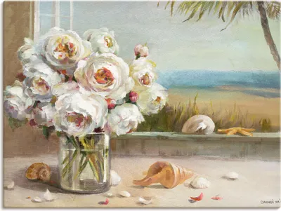 Produktbild von ARTland Leinwandbild Küsten Rosen II Größe: 80x60 cm