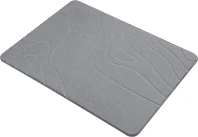 Obrázek produktu pro Křemelinová koupelnová předložka – přírodní kámen, rychleschnoucí, super savá, rozměry 60×39 cm (tmavě šedá)