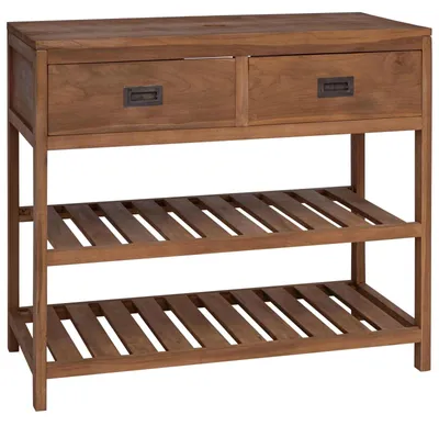 Immagine prodotto di Mobile da bagno vidaXL, legno massello di teak, naturale, 90 x 45 x 75 cm