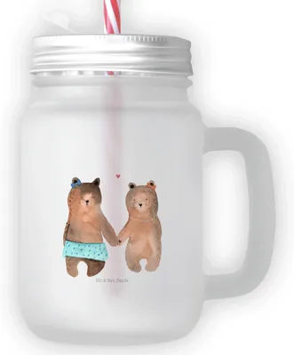 Produktbild von Mr. & Mrs. Panda Glas Bär Freundin - Transparent - Geschenk, Teddy, Beste Freund Liebe Liebesbeweis Verliebt Kumpel Kumpeliene, Mason Jar, mit deckel, Cocktailglas