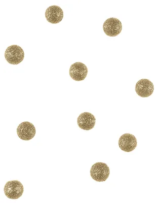 Imagen del producto de 40 bolas de purpurina doradas para decoración, tamaño único, 12 mm