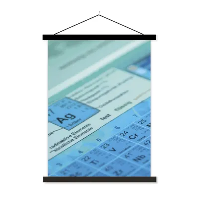 Produktbild von MuchoWow® Textilposter Periodensystem der chemischen Elemente 90x120 cm mit schwarzem Rahmen - Dekoration