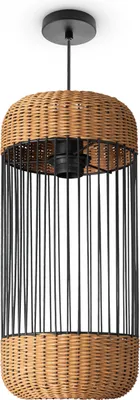 Produktbild von Rattan Pendelleuchte Wohnzimmer Tischleuchte Boho Käfig Lampe Nachttisch Metall