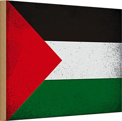 Produktbild von Holzschild Flagge Palästina 30x20cm Flag Palestine Vintage
