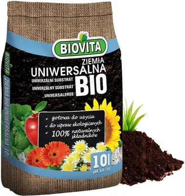 Zdjęcie produktu dla Organiczna uniwersalna gleba dla roślin kwiatowych 10 l z nawozem
