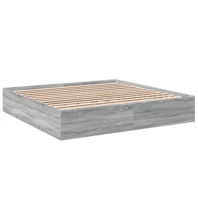 Image de Cadre de lit sans matelas sonoma gris 200x200 cm