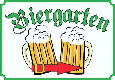Produktbild von Biergarten Schild Pfeil rechts A0 Rückseite selbstklebend