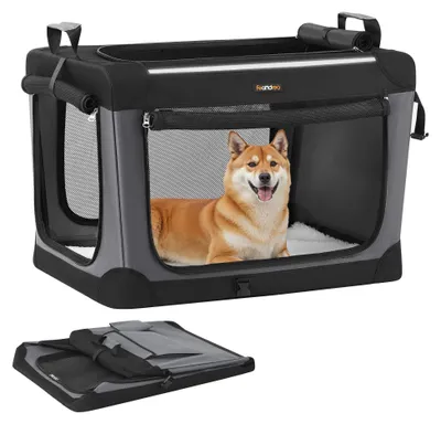 Produktbild von Feandrea Hundebox faltbar, 76,2 cm Transportbox für mittelgroße Hunde, Hundetasc