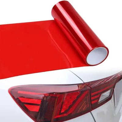 Produktbild von Scheinwerfer Folie Rot 120x30cm Tönungsfolie Selbstklebend PVC