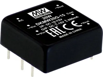 Produktbild von MEANWELL DKMW20F-12, DC DC-Wandler, 9-36V:+ -12V 830mA 20W
