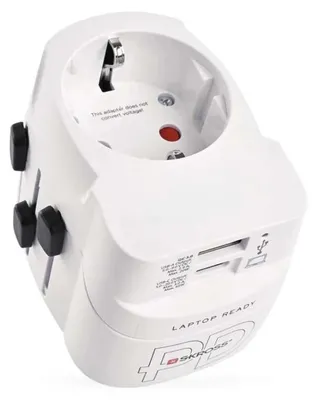 Zdjęcie produktu dla Uniwersalny adapter podróżny EMOS do użytku za granicą (USA, Azja, Afryka), 1 x USB-C, 1 x USB-A
