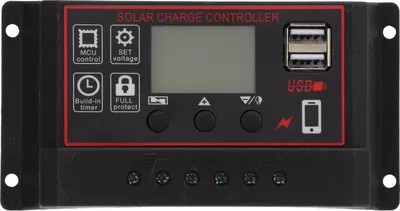 Zdjęcie produktu dla Kontroler ładowania słonecznego, panel, akumulator, inteligentny kontroler z podwójnym złączem USB, 12 V/24 V, PWM, automatyczny paremetr, regulowany wyświetlacz LCD, 80