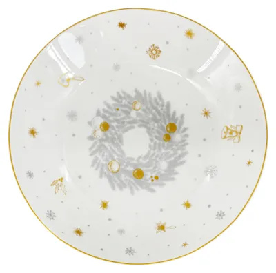 Produktbild von Weihnachtsteller tief Porzellanteller Silber Koleda, ø 20,5 cm, silber/gold