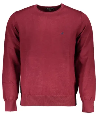 Produktbild von Herren Langarmshirt Rot - Oversize, Stickerei & Kontrastdetails