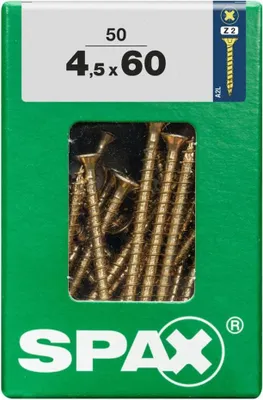 Produktbild von SPAX 4081020450607, Schraube, Stahl, Zink, Holz, Flachkopf, Pozidriv, Gelb