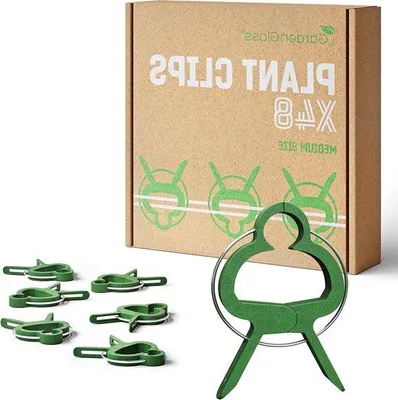Produktbild von Klimhilfen für Tomaten, Rosen, Gurken und andere Kletterpflanzen - Einfache Kletterhilfe - Stabile Befestigungsklips (Set von 50)