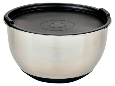 Produktbild von KESPER Rührschüssel Edelstahl, Ø 26 cm, mit Deckel & Antirutsch-Silikonboden, spülmaschinengeeignet, 90896