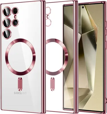 Produktbild von Techsuit Luxury Crystal Back Cover Hülle mit MagSafe für Samsung Galaxy S24 Ultra - Rosa
