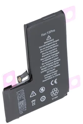Zdjęcie produktu dla Akumulator pasujący do Apple iPhone 15 Pro, Li-Polymer, 3,87 V, 3274 mAh, 12,7 Wh,  bez narzędzi