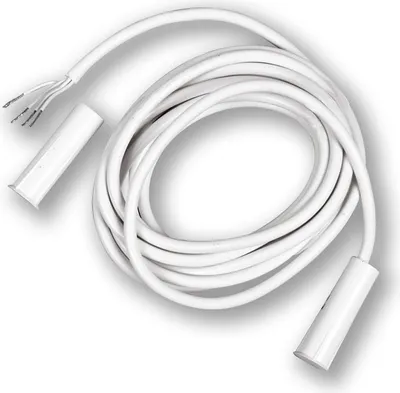 Produktbild von Magnetischer Stiftkontakt TAP-20T, weiß, 4 Drähte, bündig, für Fenster und Türen, mit verlängerten Anschlüssen