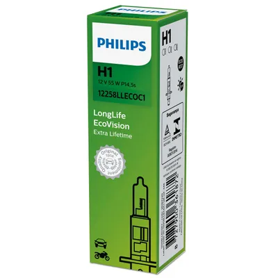 Image de Philips H1 12V 55W P14,5s LongLife EcoVision 1st.