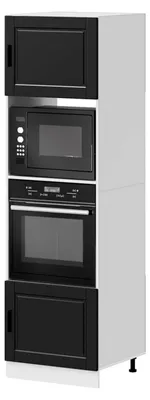 Produktbild von Ofenschrank, Unterschrank für Ofen, Küche, Porto, Schwarz, Holz, 60 x 57 x 207 cm