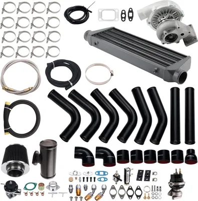 Obrázek produktu pro Univerzální T3T4 turbodmychadlo s mezichladičem + potrubí + odpadní ventil pro BMW 328i 325i 323i