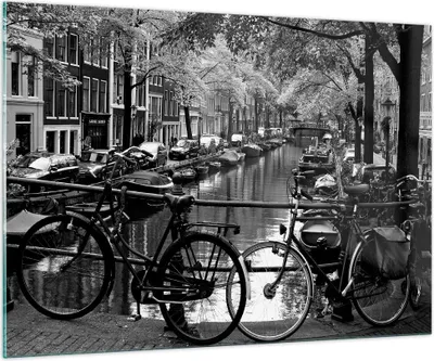 Produktbild von Bilder auf glas - Holland Kanal - 100x70cm - Glasbilder - Wandbilder - Kunstdruck - zum Aufhängen bereit - Wanddekoration aus Glas - Glas Bilder - Wandbild auf Glas - Einteilig - GAA100x70-3516