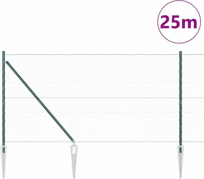 Produktbild von （Robust Möbel） Zaunpfosten Grün 25 x 1,4 m (36 mm Maschen) Stahl und PVC - CL415922 - Metallzäune