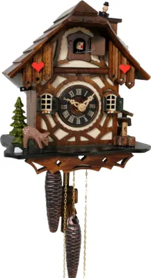 Produktbild von Original Schwarzwälder Kuckucksuhr mechanisch bewegl. Kaminfeger 1 Tag-Werk